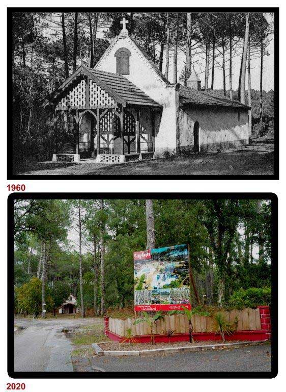 la chapelle de Moliets et Maâ en 1960 et 2020